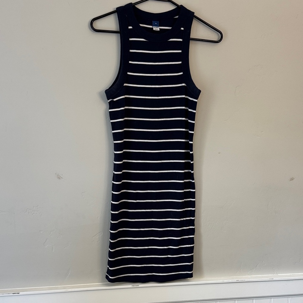 Old Navy Navy and White Striped Mini Dress